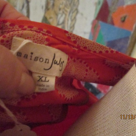 Maison Jules Orange Summer Dress Retro Style M - Picture 5 of 5